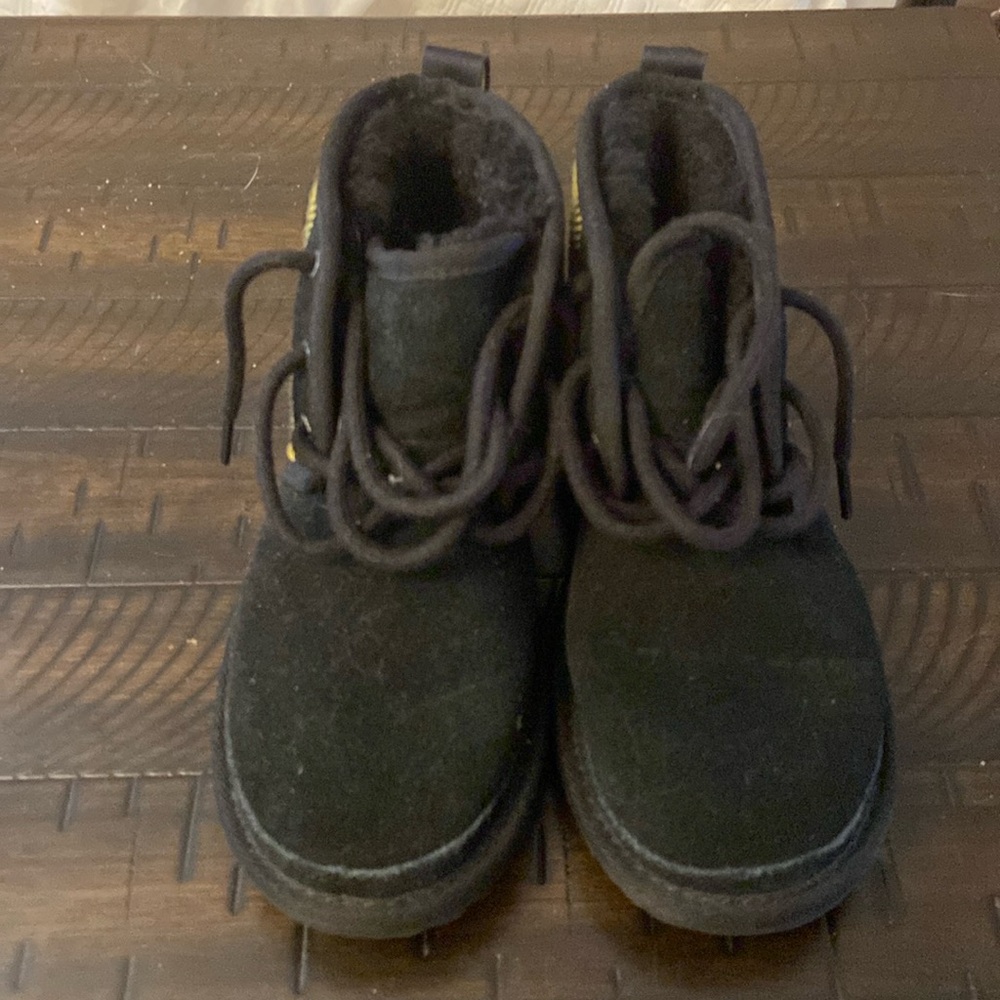 Uggs Boots Black and Yellow Kids Size 1
